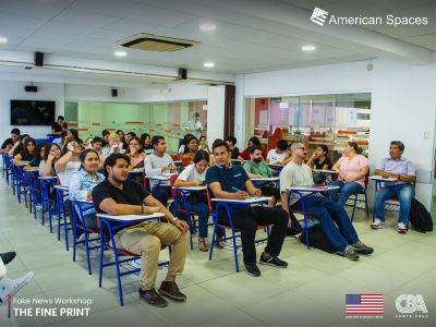 WORKSHOP «THE FINE PRINT» SOBRE DESINFORMACIÓN EN EL AMERICAN SPACES CBA SANTA CRUZ